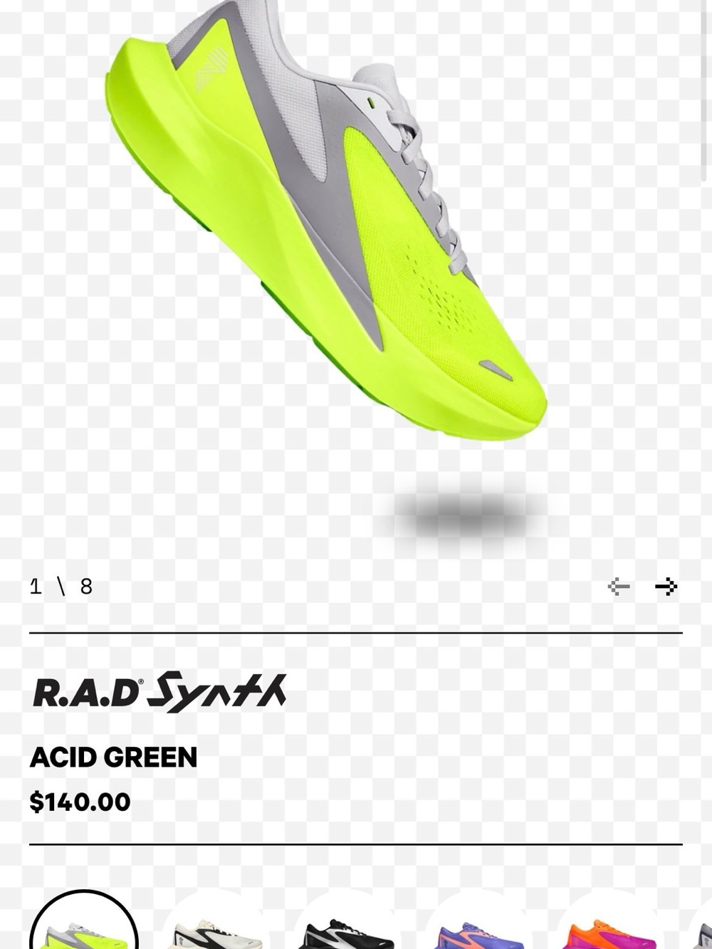 R.A.D-Synth Men’s Athletic Shoe in Acid Green and Gray